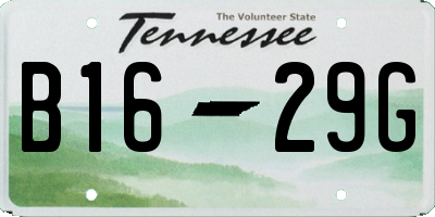 TN license plate B1629G