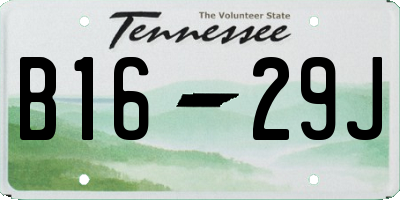 TN license plate B1629J