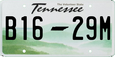 TN license plate B1629M