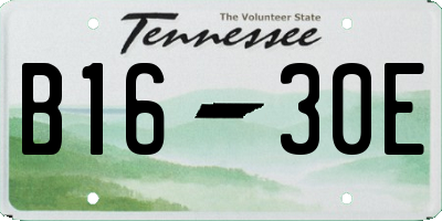 TN license plate B1630E