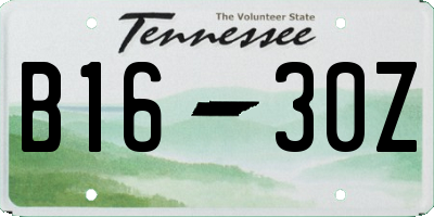 TN license plate B1630Z