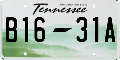 TN license plate B1631A