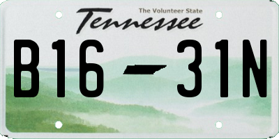 TN license plate B1631N