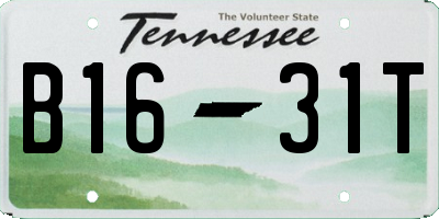TN license plate B1631T