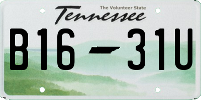 TN license plate B1631U