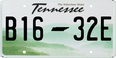 TN license plate B1632E