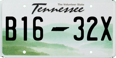 TN license plate B1632X