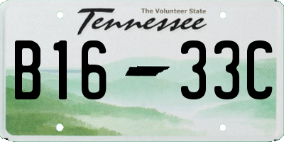 TN license plate B1633C
