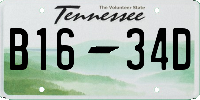 TN license plate B1634D