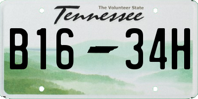 TN license plate B1634H