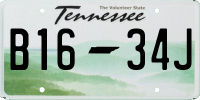 TN license plate B1634J