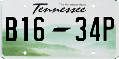 TN license plate B1634P
