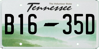 TN license plate B1635D
