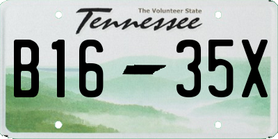 TN license plate B1635X