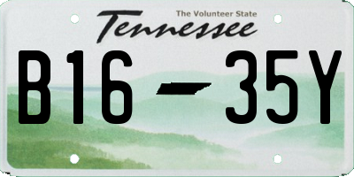 TN license plate B1635Y