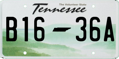 TN license plate B1636A