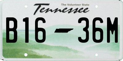 TN license plate B1636M