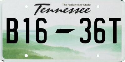 TN license plate B1636T