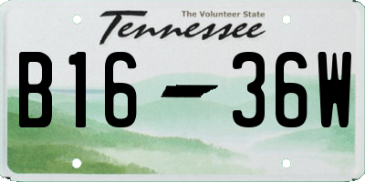 TN license plate B1636W