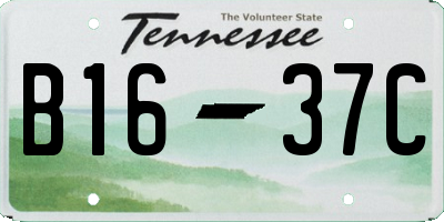 TN license plate B1637C