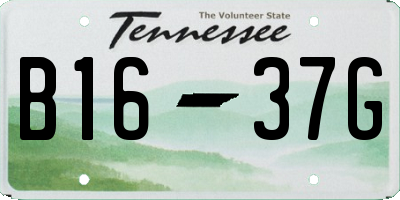 TN license plate B1637G