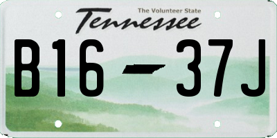 TN license plate B1637J