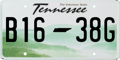TN license plate B1638G