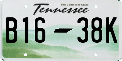 TN license plate B1638K