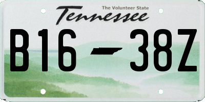 TN license plate B1638Z