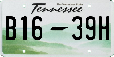 TN license plate B1639H