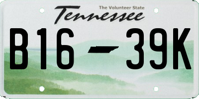 TN license plate B1639K