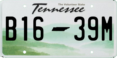 TN license plate B1639M