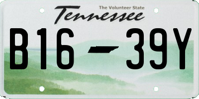 TN license plate B1639Y