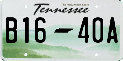 TN license plate B1640A