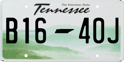 TN license plate B1640J