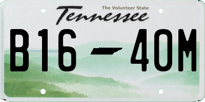TN license plate B1640M