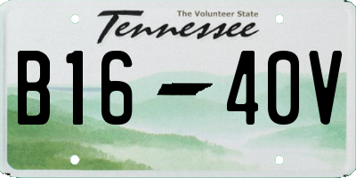 TN license plate B1640V