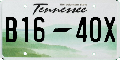TN license plate B1640X