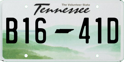 TN license plate B1641D