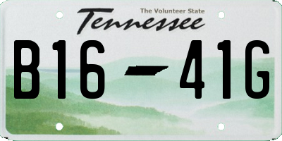 TN license plate B1641G