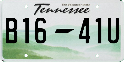 TN license plate B1641U