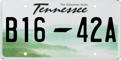 TN license plate B1642A