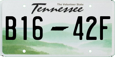 TN license plate B1642F