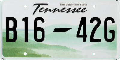 TN license plate B1642G