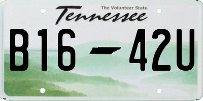 TN license plate B1642U