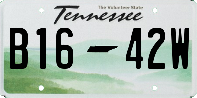 TN license plate B1642W