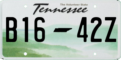 TN license plate B1642Z