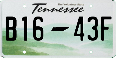 TN license plate B1643F