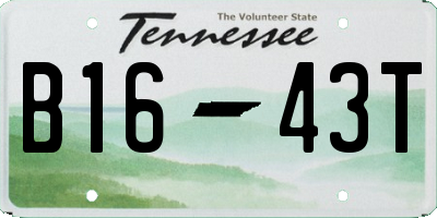 TN license plate B1643T