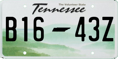 TN license plate B1643Z